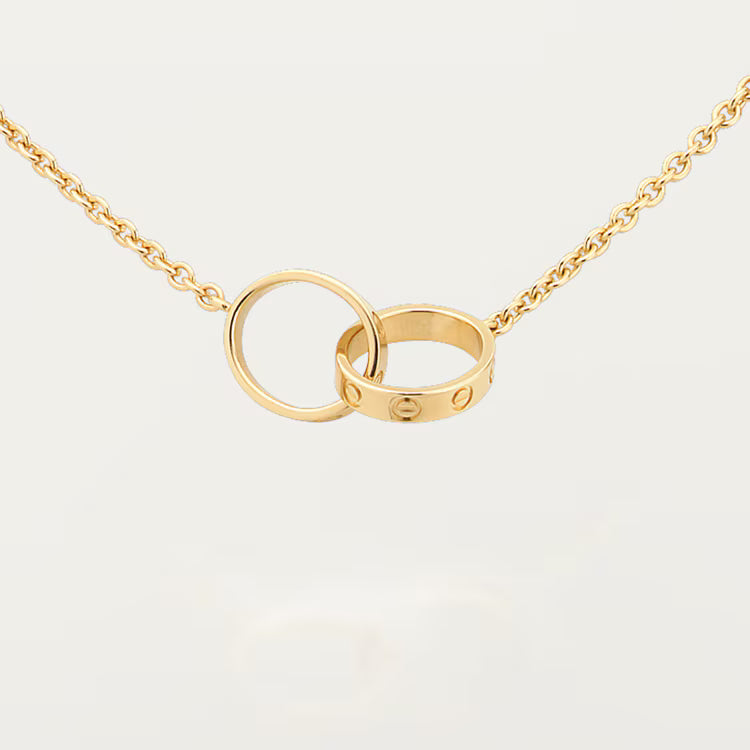 Interlocking Love Ring Pendant Necklace