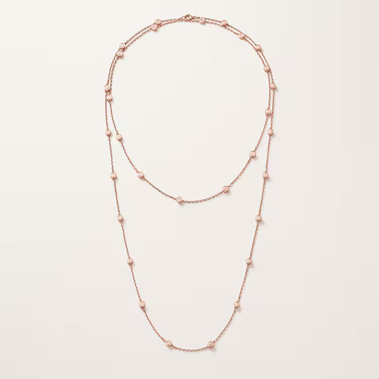 Celeste Beaded Layered Long Chain Necklace