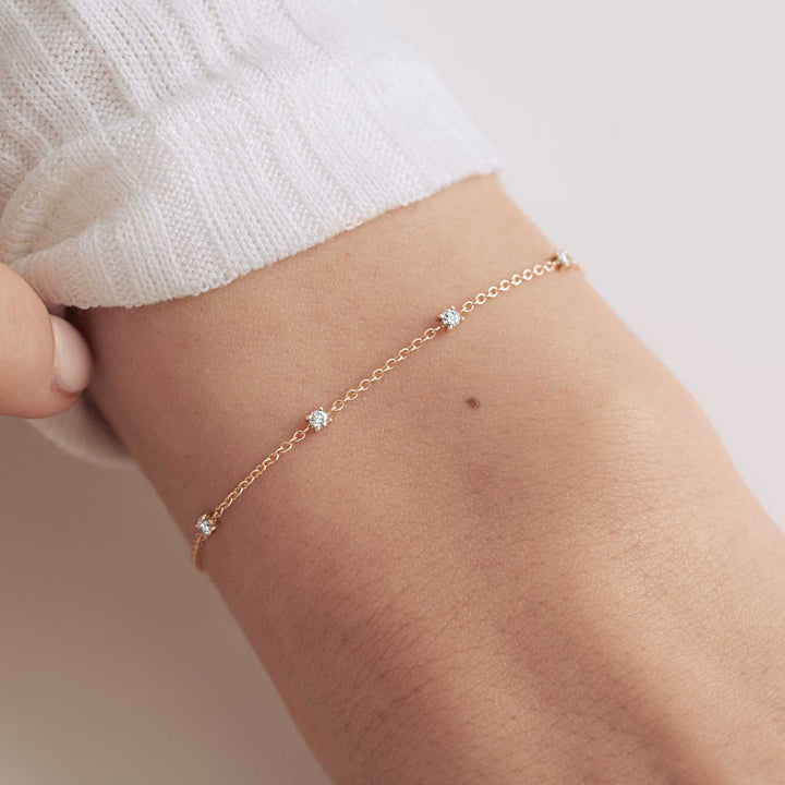 Stella — Rose Gold Diamond Station Bracelet