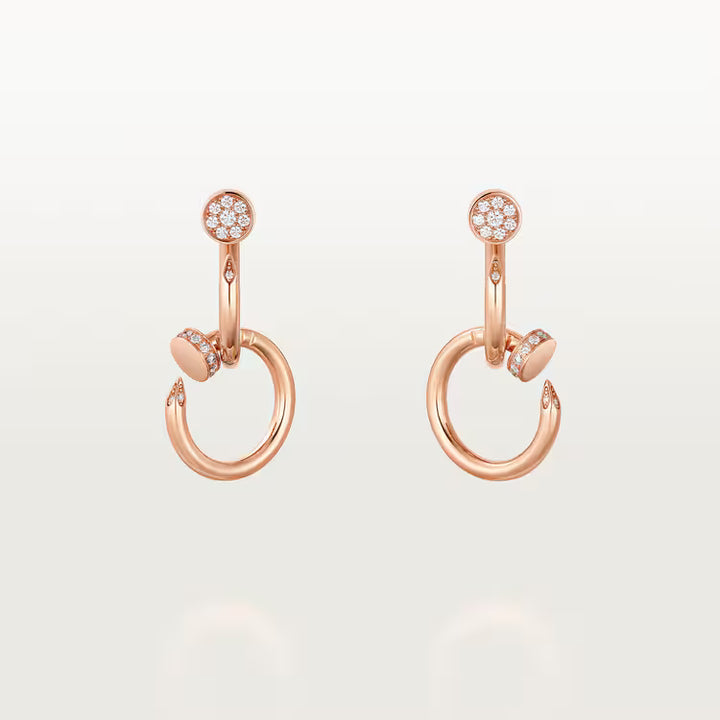 Celestial Circle Diamond Drop Earrings