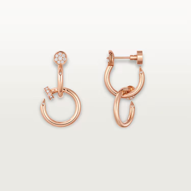 Celestial Circle Diamond Drop Earrings