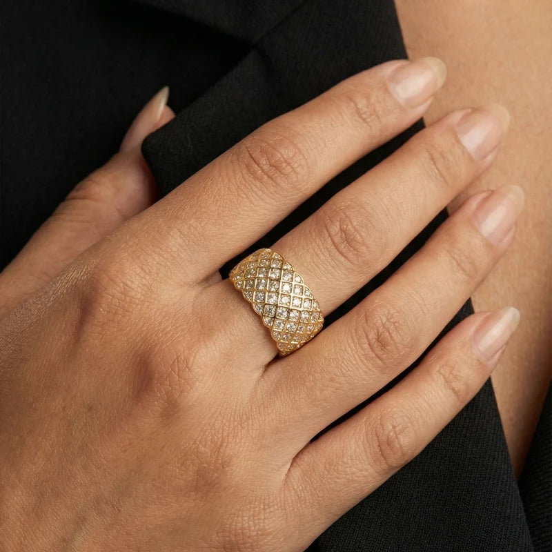 Celeste Lattice Diamond Ring