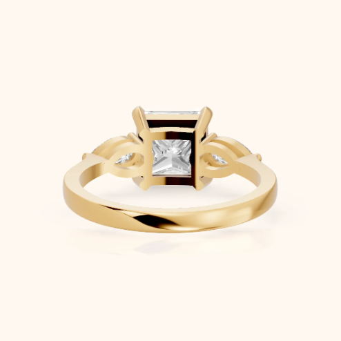 Grace Three Stone Princess Diamond Engagement & Wedding Ring