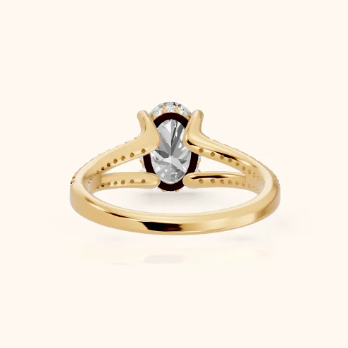 Eternal Embrace Solitaire Oval Diamond Engagement & Wedding Ring