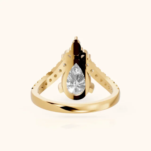 Isabella Legacy Side Stone Pear Diamond Engagement & Wedding Ring