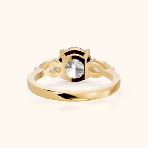 Grace Three Stone Round Diamond Engagement & Wedding Ring