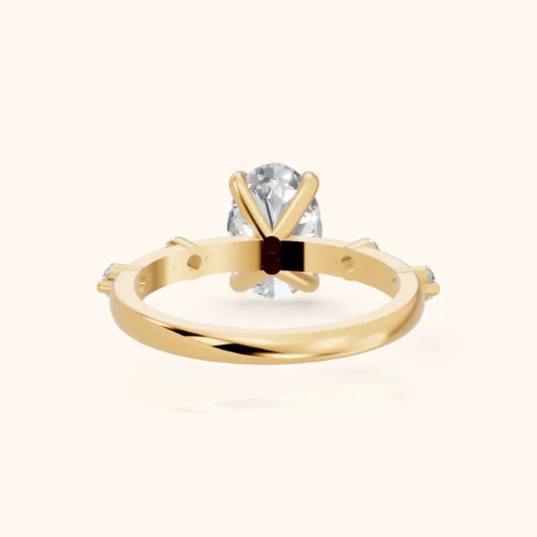 Elena Radiance Solitaire Oval Diamond Engagement & Wedding Ring