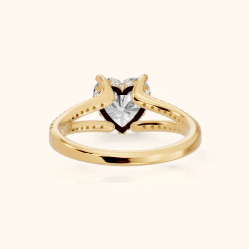 Eternal Embrace Solitaire Heart Diamond Engagement & Wedding Ring