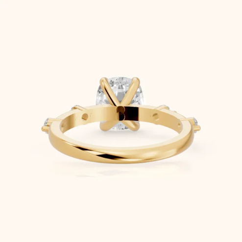 Elena Radiance Solitaire Cushion Diamond Engagement & Wedding Ring