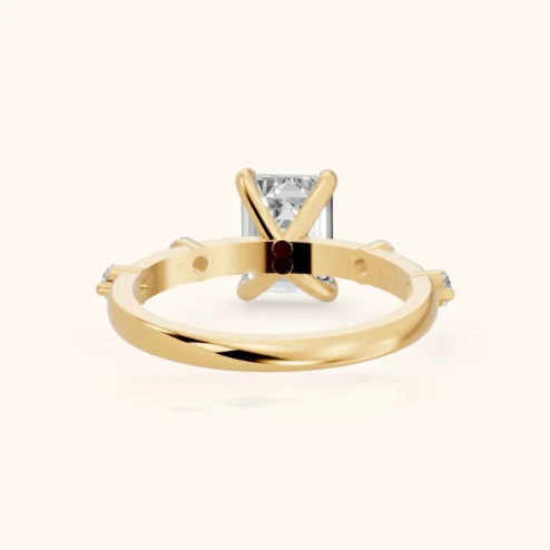 Elena Radiance Solitaire Emerald Diamond Engagement & Wedding Ring