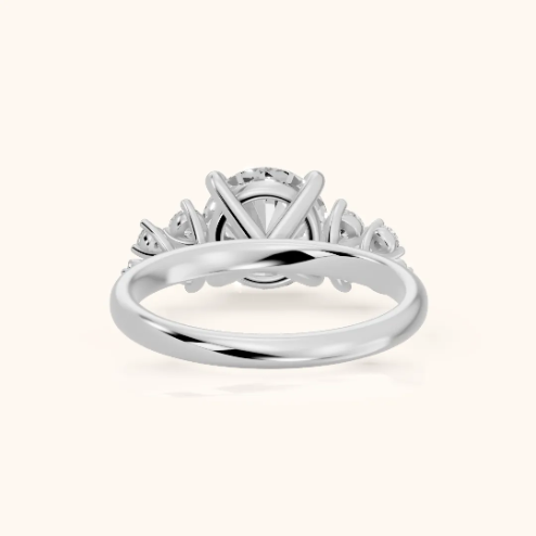 Evelina Bloom Round Diamond Engagement & Wedding Ring