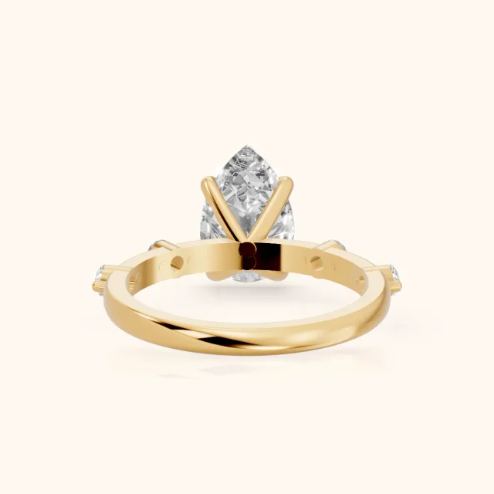 Elena Radiance Solitaire Pear Diamond Engagement & Wedding Ring