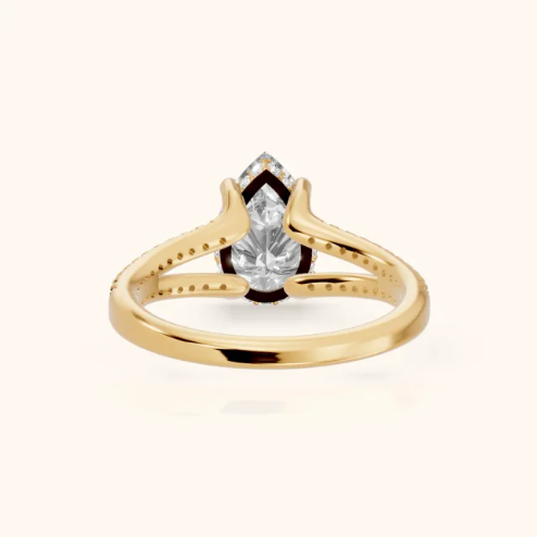 Eternal Embrace Solitaire Pear Diamond Engagement & Wedding Ring