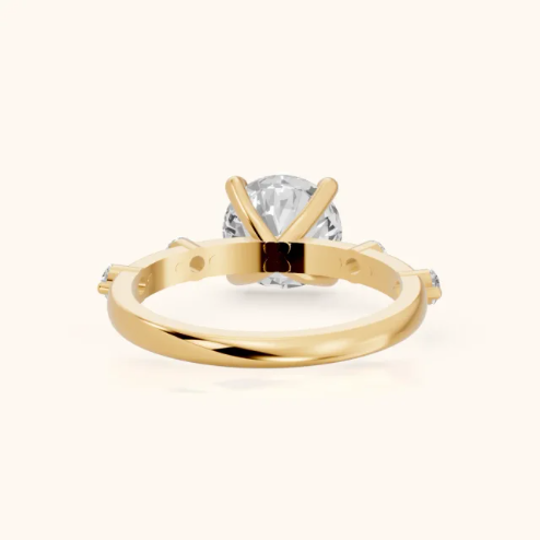 Elena Radiance Solitaire Round Diamond Engagement & Wedding Ring