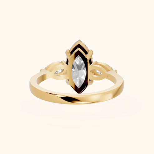 Grace Three Stone Marquise Diamond Engagement & Wedding Ring