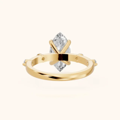 Elena Radiance Solitaire Marquise Diamond Engagement & Wedding Ring