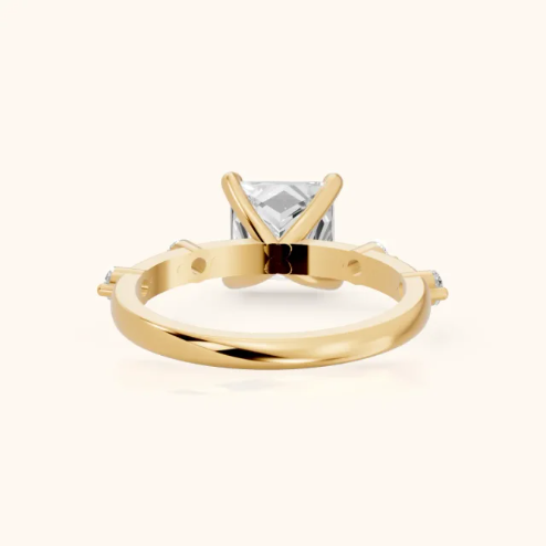 Elena Radiance Solitaire Princess Diamond Engagement & Wedding Ring