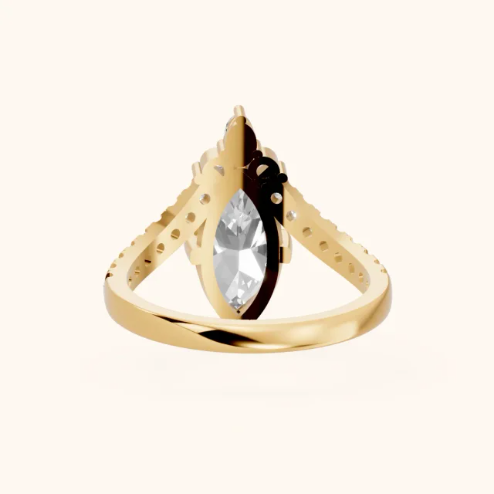 Isabella Legacy Side Stone Marquise Diamond Engagement & Wedding Ring