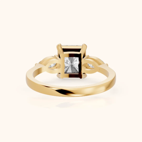 Grace Three Stone Radiant Diamond Engagement & Wedding Ring