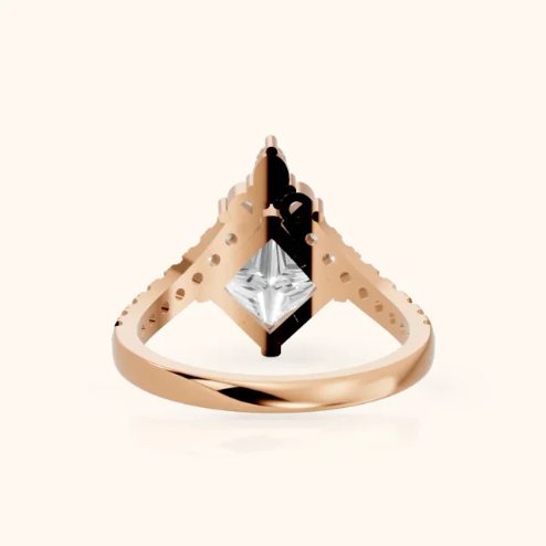 Isabella Legacy Side Stone Princess Diamond Engagement & Wedding Ring
