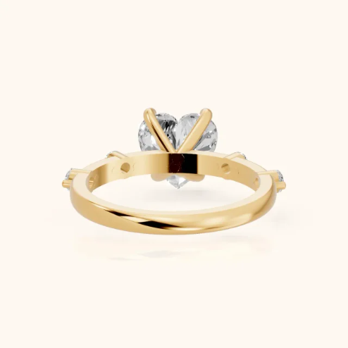 Elena Radiance Solitaire Heart Diamond Engagement & Wedding Ring