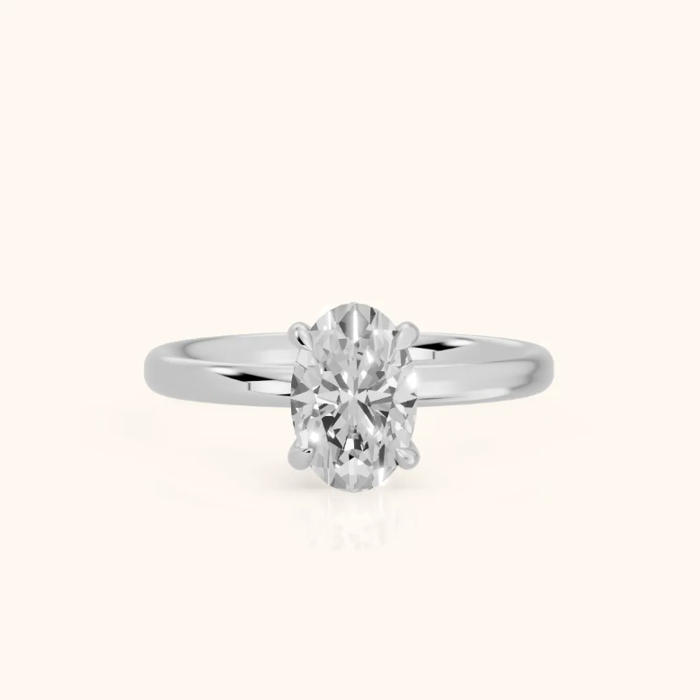 Oval Diamond Engagement & Wedding Ring