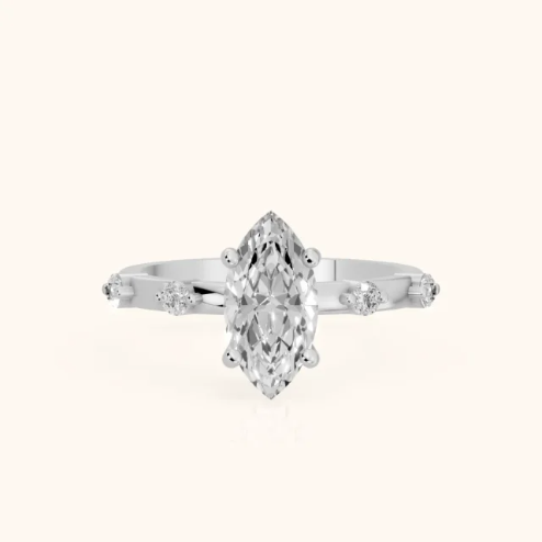 Elena Radiance Solitaire Marquise Diamond Engagement & Wedding Ring