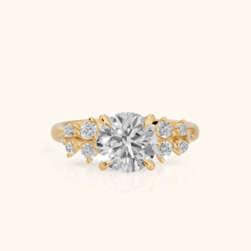 Evelina Bloom Round Diamond Engagement & Wedding Ring