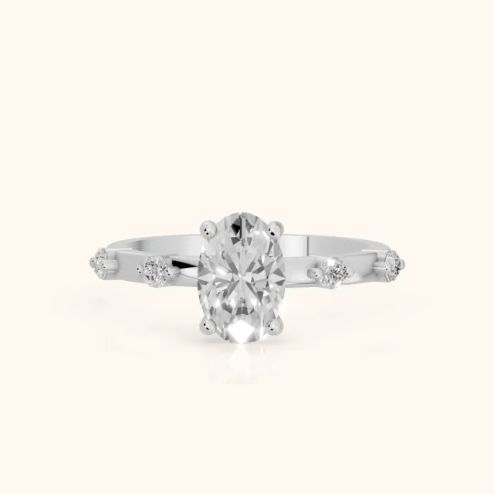 Elena Radiance Solitaire Oval Diamond Engagement & Wedding Ring