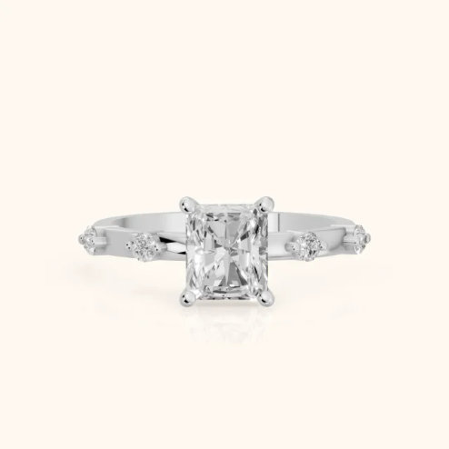 Elena Radiance Solitaire Radiant Diamond Engagement & Wedding Ring