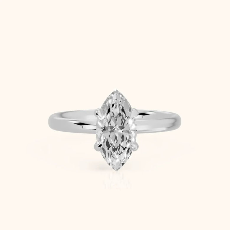 Marquise Diamond Engagement & Wedding Ring