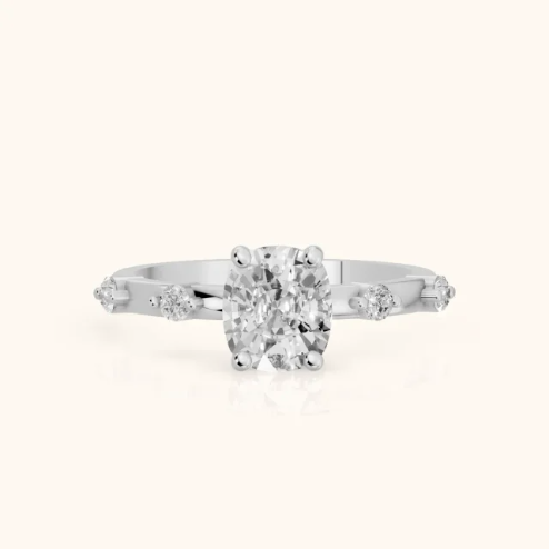 Elena Radiance Solitaire Cushion Diamond Engagement & Wedding Ring