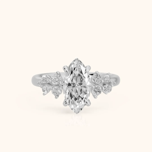 Evelina Bloom Marquise Diamond Engagement & Wedding Ring