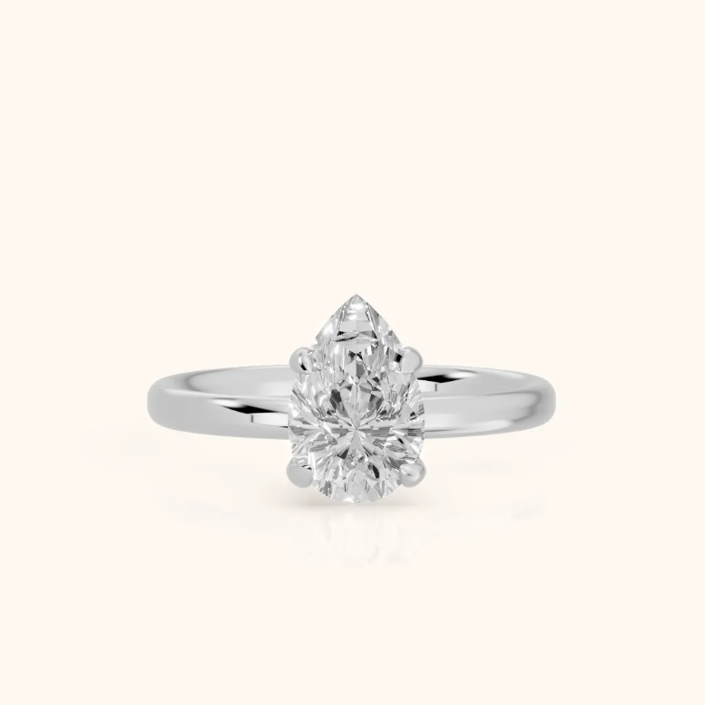 Pear Diamond Engagement & Wedding Ring