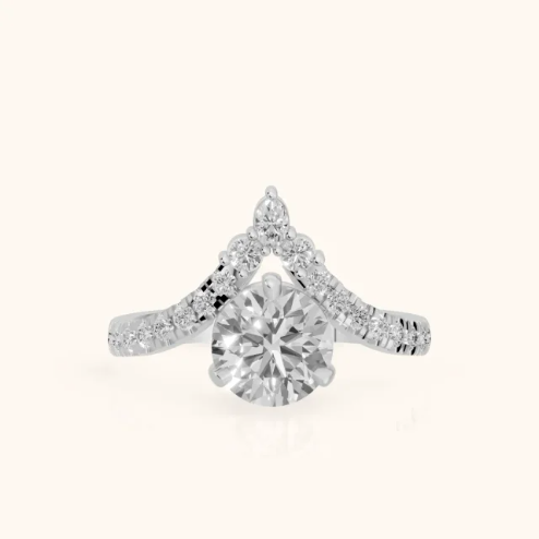 Isabella Legacy Side Stone Round Diamond Engagement & Wedding Ring
