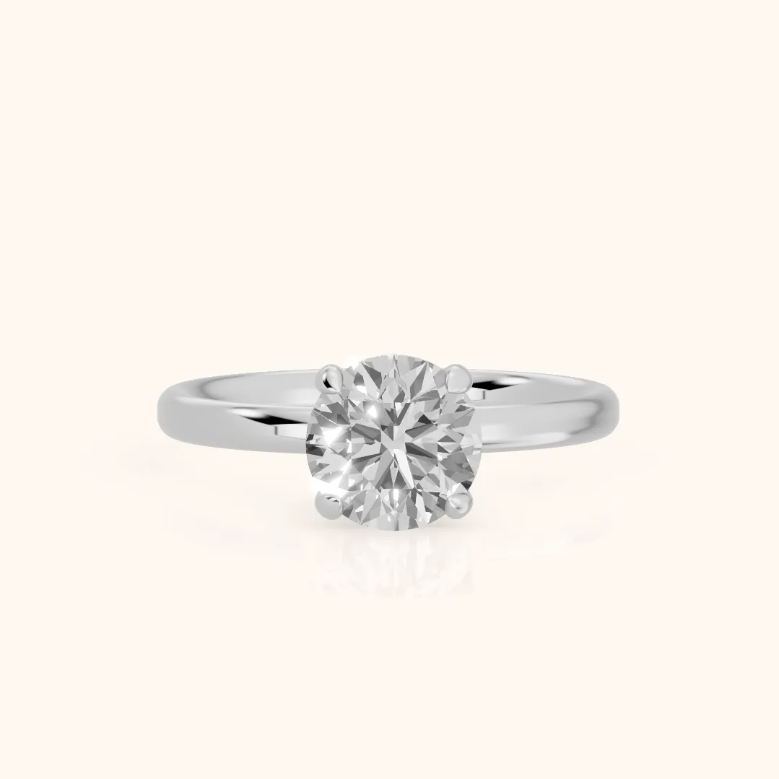 Round Diamond Engagement & Wedding Ring