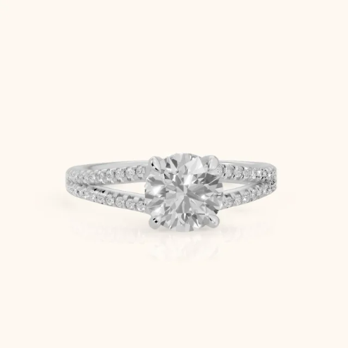 Eternal Embrace Solitaire Round Diamond Engagement & Wedding Ring
