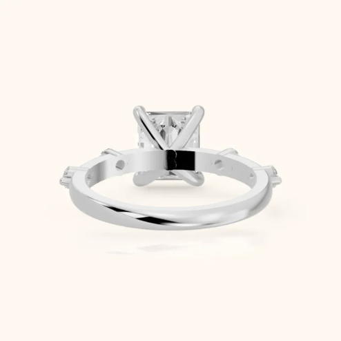 Elena Radiance Solitaire Radiant Diamond Engagement & Wedding Ring