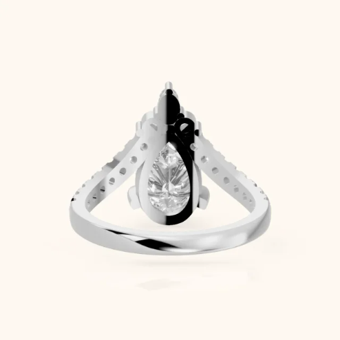 Isabella Legacy Side Stone Pear Diamond Engagement & Wedding Ring