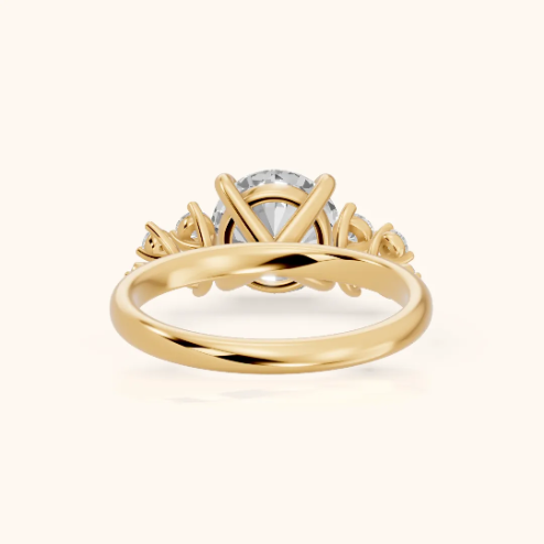 Evelina Bloom Round Diamond Engagement & Wedding Ring