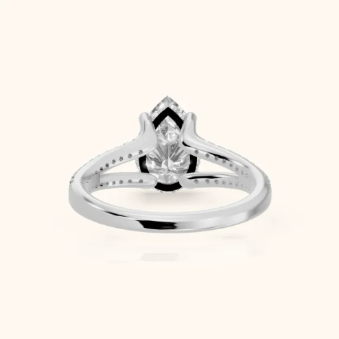 Eternal Embrace Solitaire Pear Diamond Engagement & Wedding Ring
