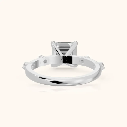 Elena Radiance Solitaire Asscher Diamond Engagement & Wedding Ring