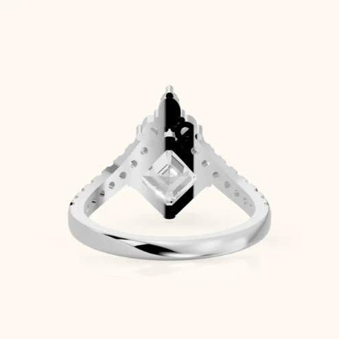 Isabella Legacy Side Stone Asscher Diamond Engagement & Wedding Ring