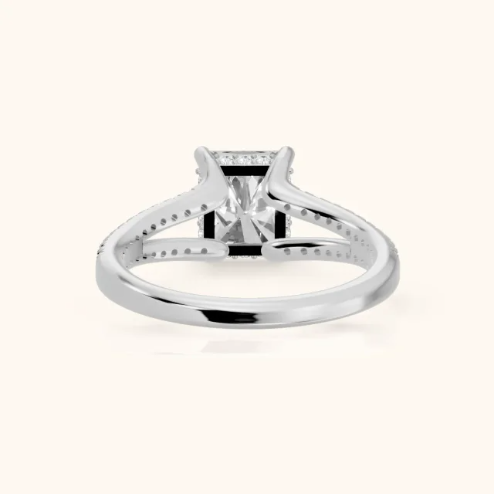 Eternal Embrace Solitaire Radiant Diamond Engagement & Wedding Ring