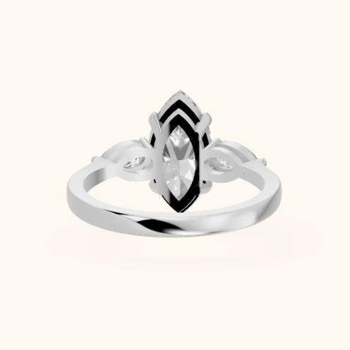 Grace Three Stone Marquise Diamond Engagement & Wedding Ring