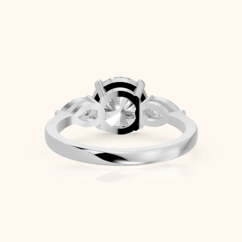 Grace Three Stone Round Diamond Engagement & Wedding Ring