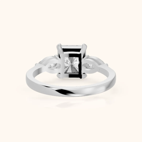 Grace Three Stone Radiant Diamond Engagement & Wedding Ring