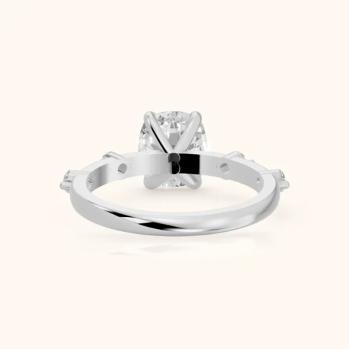 Elena Radiance Solitaire Cushion Diamond Engagement & Wedding Ring