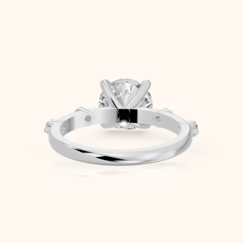 Elena Radiance Solitaire Round Diamond Engagement & Wedding Ring