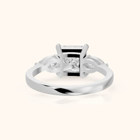 Grace Three Stone Princess Diamond Engagement & Wedding Ring